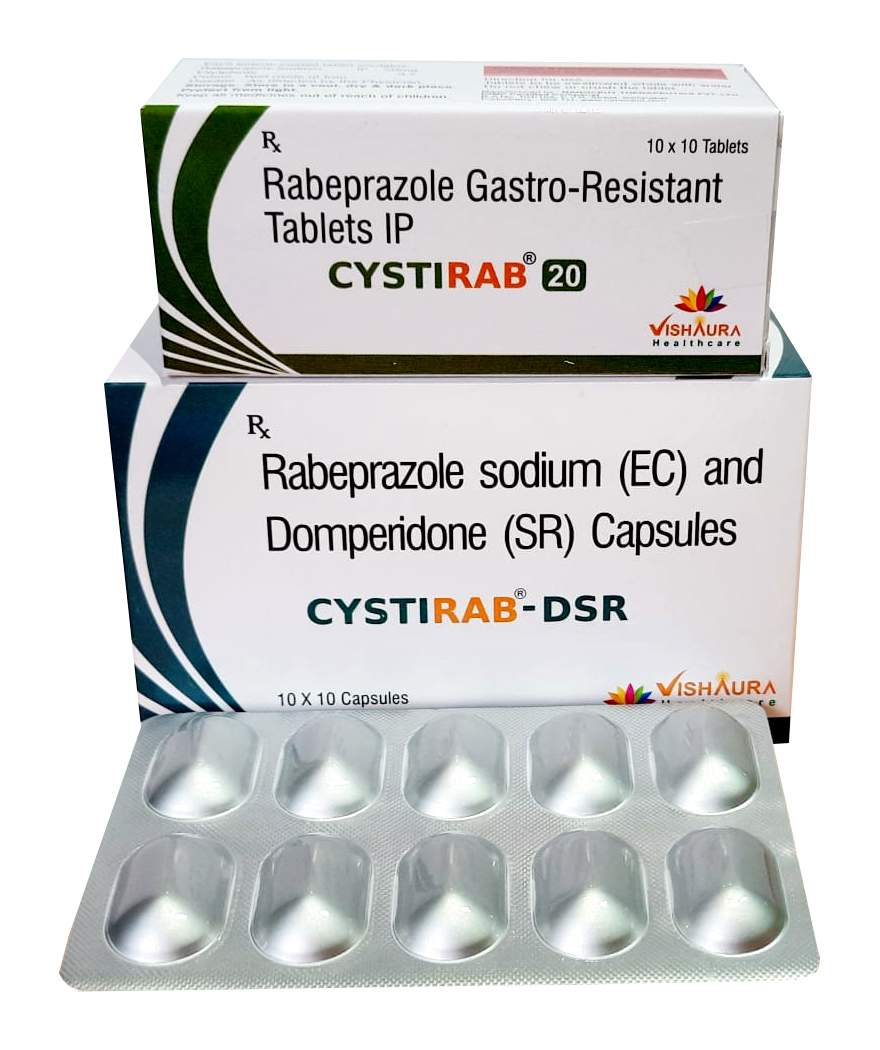 RABEPRAZOLE + DOMPERIDONE ,20 mg+30mg(SR) ,prevents excess production of stomach acid causing acid reflux and heartburn. 
